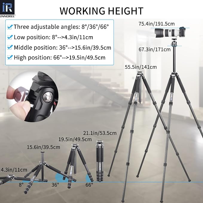 Carbon Fiber Tripod-INNOREL GT324C Professional Compact Portable Tripod