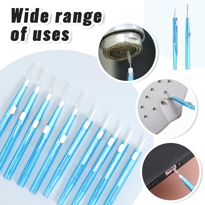10Pcs Cell Phone Cleaning Kit, Dual Head Anti-Clogging Nylon Brushes Hook