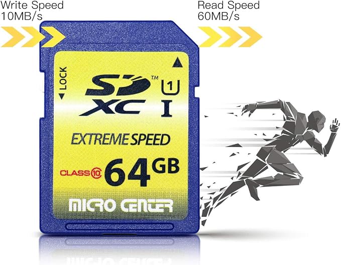 INLAND 64GB Class 10 SDXC Flash Memory Card Full Size SD Chip USH-I U1 Trail