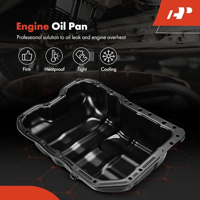 A-Premium Lower Engine Oil Pan Sump with Drain Plug Compatible with Hyundai Sonata, Santa Fe, Tucson & Kia Optima, Sportage, Sorento, Rondo, Magentis, Forte, Forte5, Replaces 2151025053, 215102G500