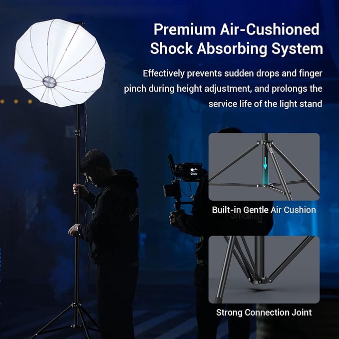 SMALLRIG Photography Light Stand 110"/9.2ft/280cm, Air-Cushioned Aluminum Photo
