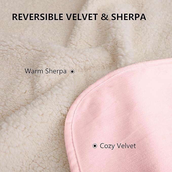 Waterproof Dog Blanket for Large Dog, Leak Proof Pet Sherpa Couch Throw Blankets for Cat, Reversible Sofa Bed Protector Machine Washable-40 x50,Pink