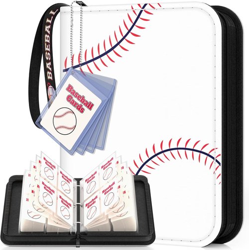 Mlikero Baseball Card Binder - 440 Pocket Premium Trading Card Holder | Sports Pattern Design