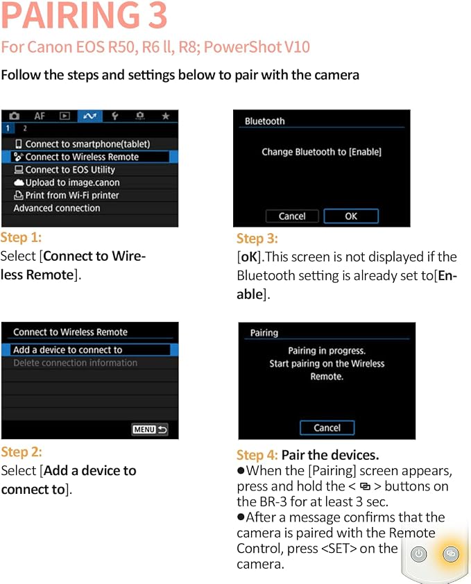 Hanpusen Rechargeable Camera Remote Control