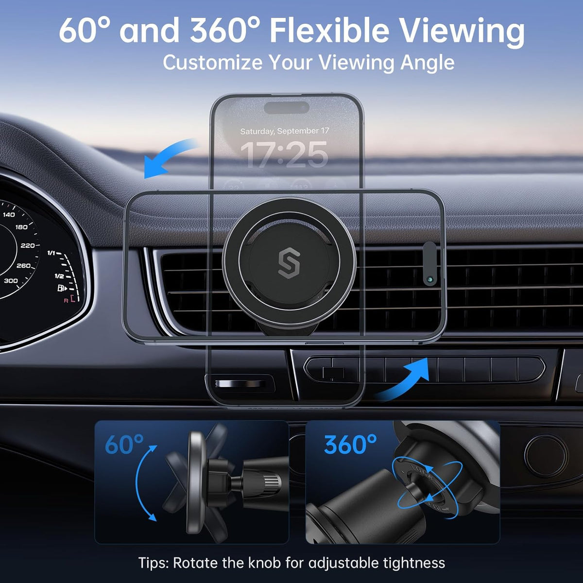 SYNCWIRE for MagSafe Car Mount, Magnetic Phone Holder for Car Air Vent