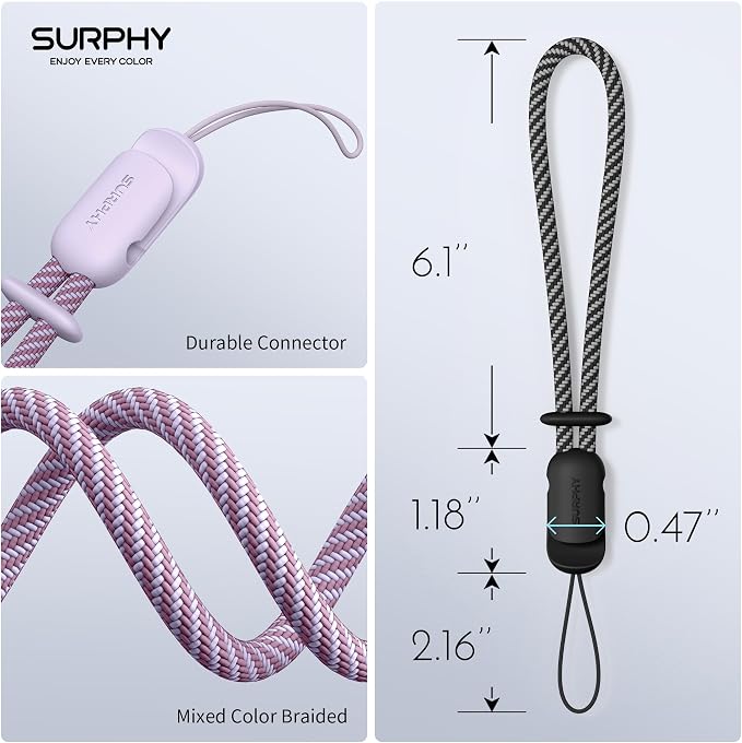 SURPHY 2 Pack Phone Lanyard for Cellphone Case, Phone Wrist Strap for Case