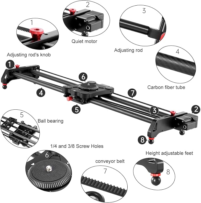 GVM Carbon Fiber Motorized Camera Slider