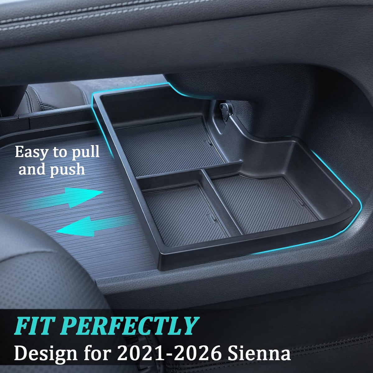 TOPINSTALL New Console Bottom Organizer for 2021-2026 Toyota Sienna