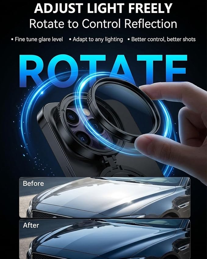 Anti-Glare Magnetic Phone Filter 2-in-1 Magnetic Cpl & Star Filter Lens