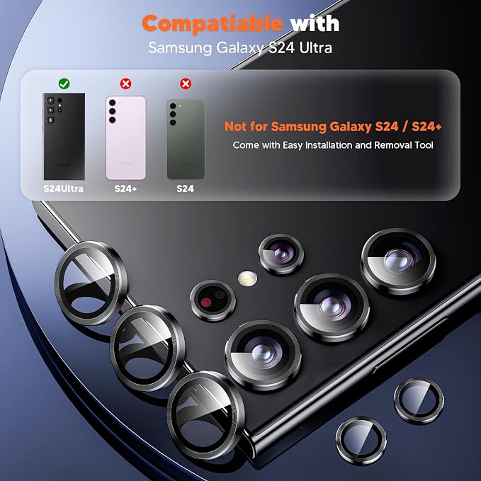 Hoerrye for Samsung Galaxy S24 Ultra Camera Lens Protector, Case-Friendly