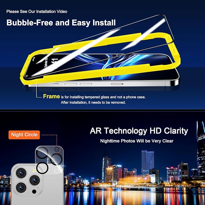 QHOHQ for iPhone 16 Pro Max Screen Protector