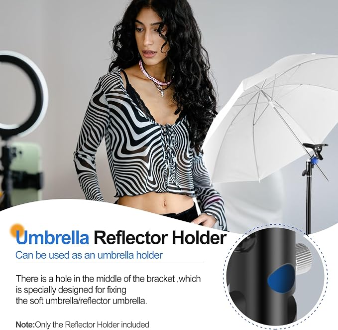 EMART Photography Reflector Holder, Photo Video Studio 5/8" Heavy Duty Metal