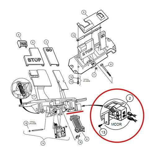 10L0L Golf Cart MCOR Throttle Potentiometer Accelerator for Club Car DS Electric Golf Carts 2001-2011, Motor Controller Replace OEM 1021011-01 102101101