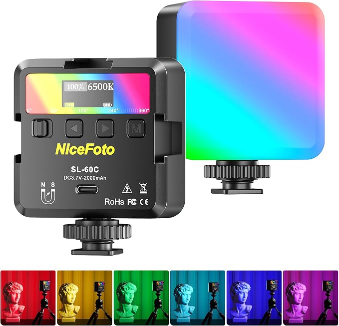 NiceFoto RGB Video Lights, 360° Full Color LED Video Light