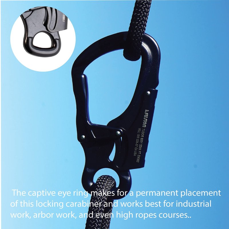 Snap Auto-Locking Carabiner 32KN (5-Pack) - Fusion Climb Tudor - Professional Rock Climbing Carabiner, Aluminum