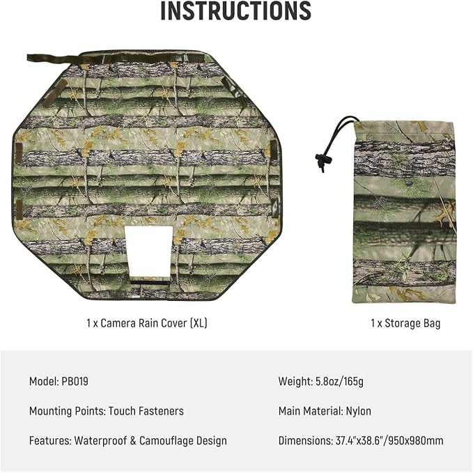 NEEWER PB019 Camera Rain Cover XL Large Waterproof Raincoat Protective Cover