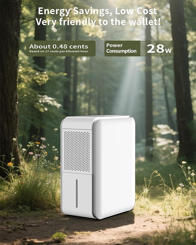 3 in 1 Dehumidifier, Humidifier & Aroma Diffuser with Air Combo One - 39Oz, Small Auto Purifier Humidity Control Quiet 27db Multifuctional Colorful Mist,for Bedroom/Bathroom/Bome/Basement(350 sq.ft)