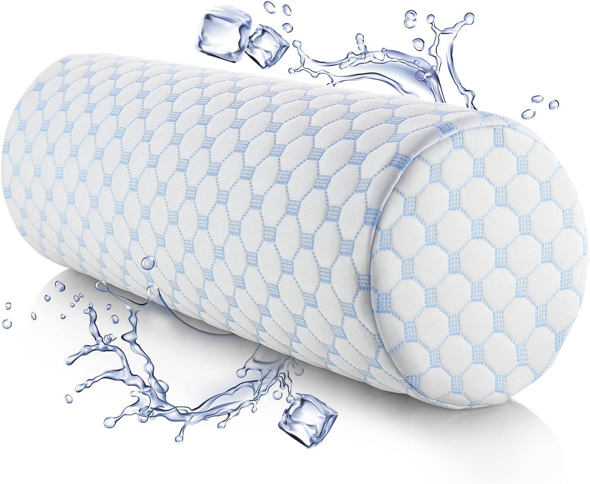Nestl Neck Roll Pillow for Pain Relief - Premium Memory Foam – Bolster Pillow for Sleeping with a Breathable Cooling Cover - Comfy Cylinder Neck Roll Pillow