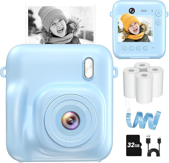 Instant Camera, Dual-Lens Kids Camera Instant Print
