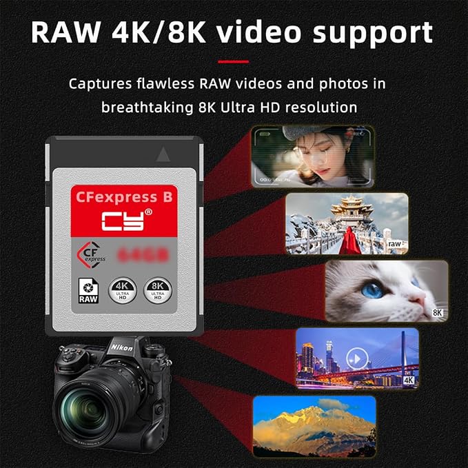 CFexpress Type-B 256GB Memory Card CFE CFB Adapter Compatible