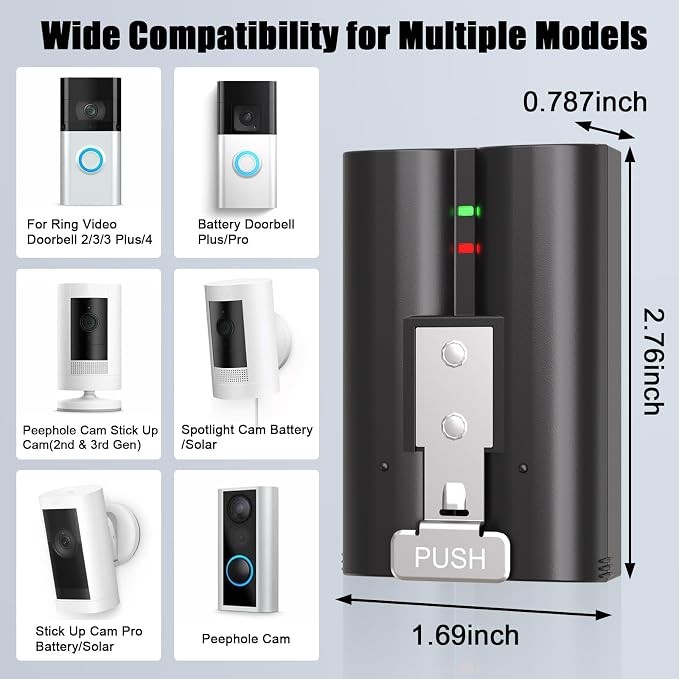 4-Pack 7200mAh for Ring Rechargeable Camera V4 Batteries Replacement