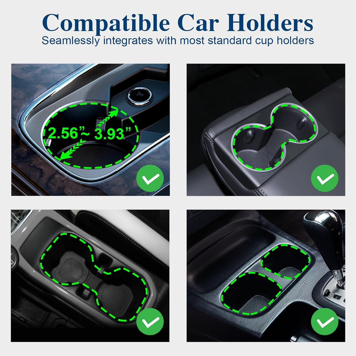 Car Cup Holder Expander, Cup Holder Extender Adapter with Expandable Arm and Adjustable Base, Compatible with Yeti Ramblers 14-64oz, Hydro Flasks 18-64oz Most Coffee Mugs Bottles & Cups