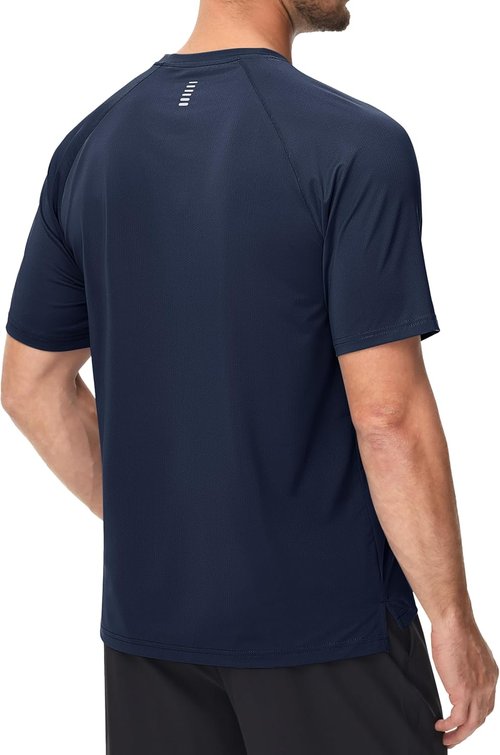 MAGCOMSEN Men's Dry Fit Athletic Shirt - Lightweight Mesh Short Sleeve for Performance & Hiking