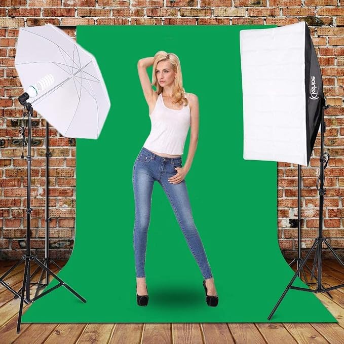 Photo Lighting Kit, 2M x 3M/6.6ft x 9.8ft Background Support System and 900W