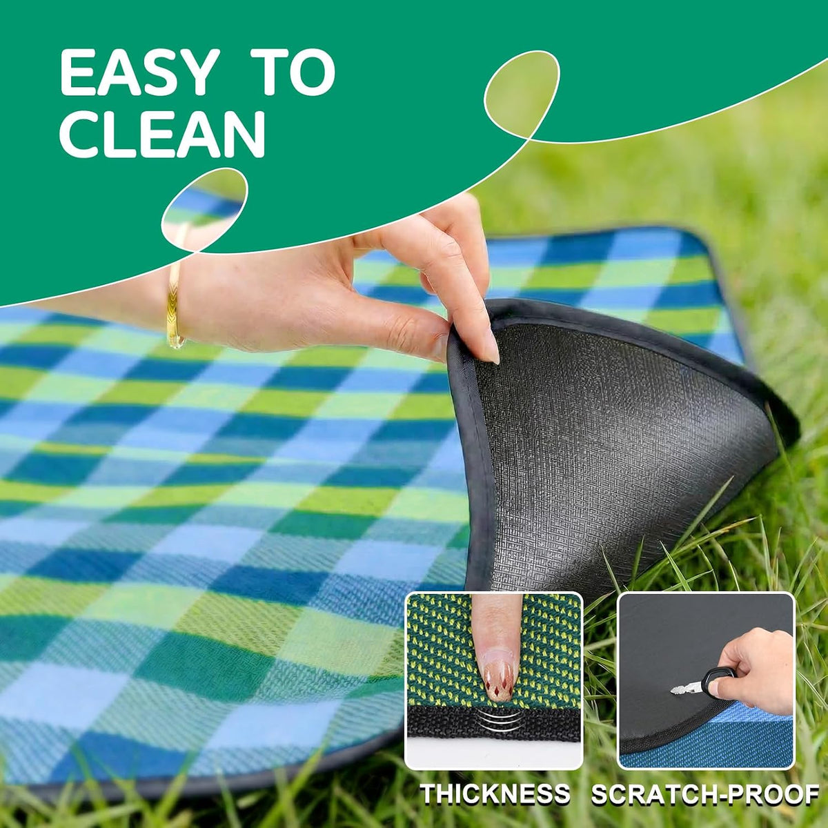 RYCHIC Waterproof Beach Blanket Picnic Outdoor Camping Mat Rug Oversized Extra Large Foldable Sandproof Sand Free Big XL Giant Towel Hawaii Honeymoon Essentials Women Summer Must Have Vacation Gift