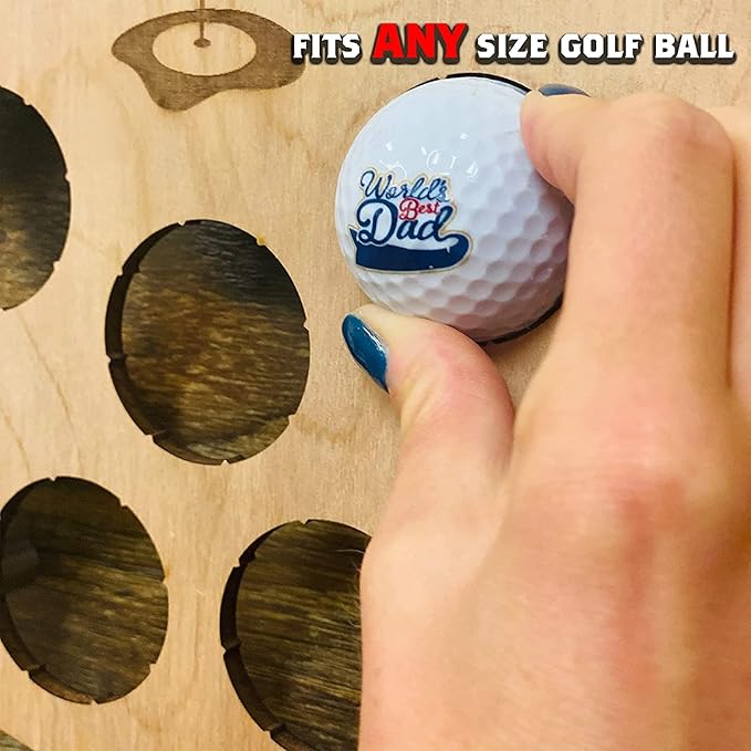 Torched Golf Ball Display Holder Collector’s Case Holds 72 Golf Balls Wall Mount Decor, Golf Lovers Gift for Men, Customizable