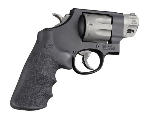 Hogue OverMolded Rubber Tamer Round Butt to Square Butt Revolver Grip for S&W K, L, N, X, & Z Frame Round Butt, Black - 19022