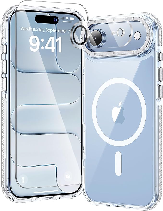 toushion 3 in 1 for iPhone Air Case Clear Bumper, Fits MagSafe, Shockproof