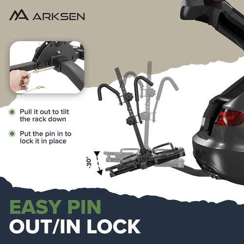 ARKSEN Bike Rack - 2-Bike Hitch Mount Platform for Electric & Fat Tire Bikes | Holds 150 lbs Total, Fits 2" Receiver