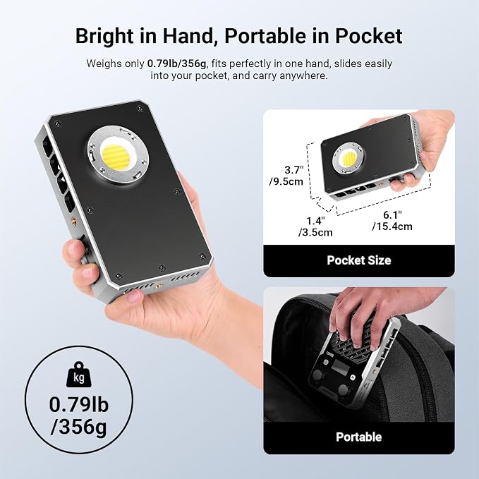 NEEWER 100W Ultra Compact LED Video Light APP/Panel Control, Pocket Size Bi