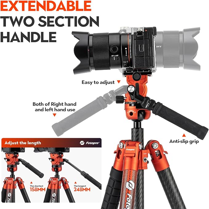 Fotopro X-Airfly Video 64.5 Inch Lightweight Travel Camera Tripod