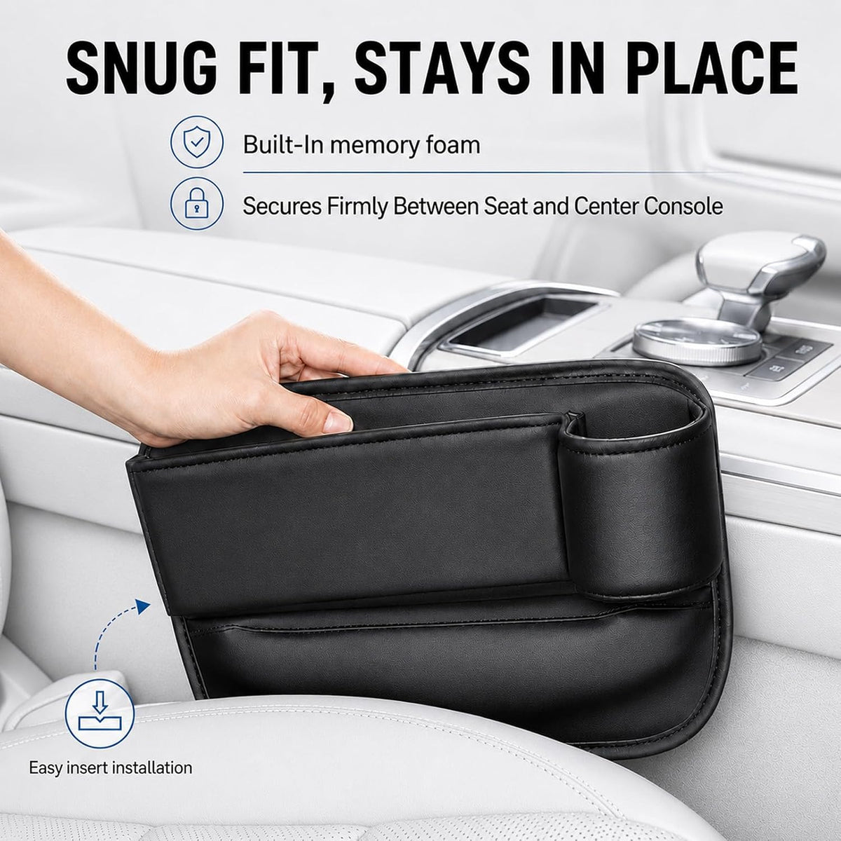 2 Pack Car Seat Gap Filler with Cup Holder – Anti-Drop Design