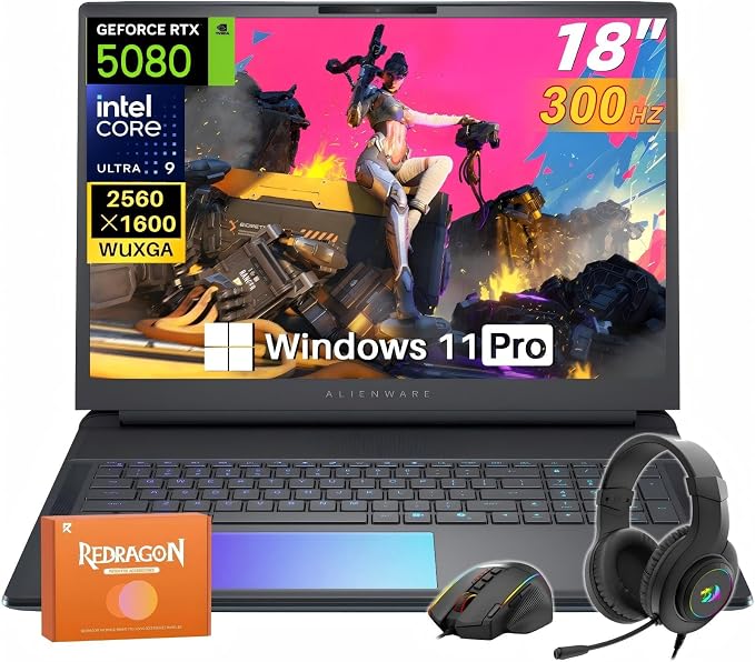 Alienware 16 Area-51 Gaming Laptop 2026 New, 16" WQXGA 240Hz, Intel Ultra 9 275HX, 64 GB DDR5 RAM, 2 TB SSD, RTX 5080 Graphics 16GB GDDR7, Wi-Fi 7, 4K Webcam, Windows 11 Pro