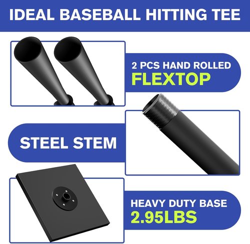 Ctc Connexions Batting Tee - Portable Hitting Tee with Adjustable Height 25-36 Inches | Durable Rubber Tops