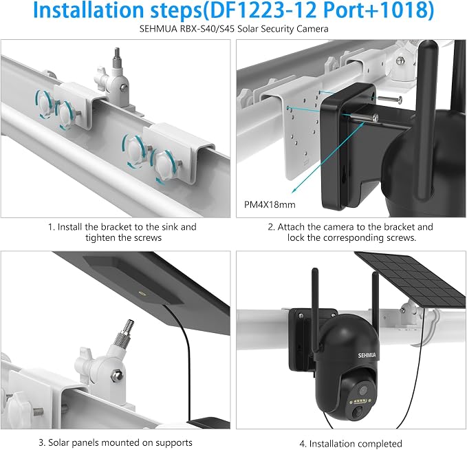 Gutter Mount for SEHMUA RBX-S40/S44/S45/SD22 Solar Outdoor Camera Bracket