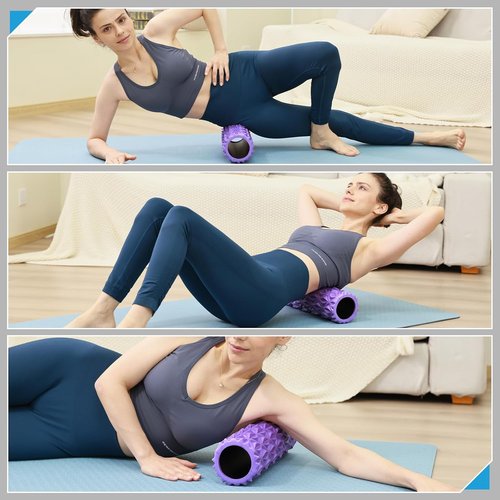Foam Roller - 15-Inch Deep Tissue Massager for Myofascial Release & Muscle Recovery | Purple