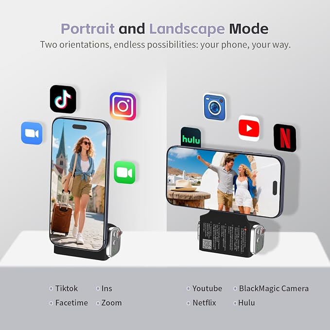 COMITOK Magnetic Camera Grip for iPhone 17 Pro, No App Needed for iOS26 System