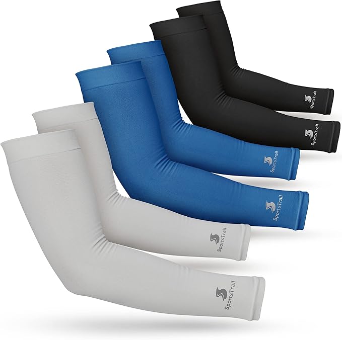 SportsTrail Cooling Arm Sleeves for Men & Women – Breathable, UV Sun Protection, Sports Arm Sleeves for Women, Men & Youth