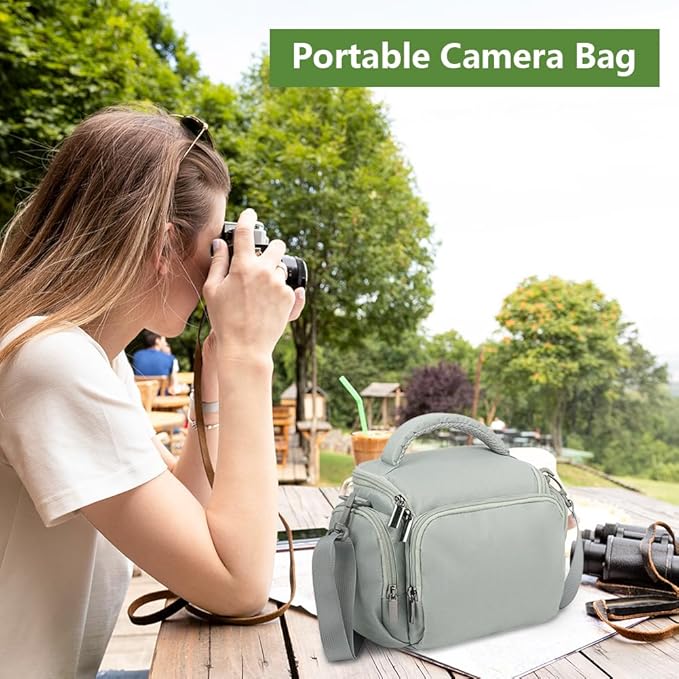 Ainiv DSLR Camera Bag, Waterproof Anti-Shock SLR Camera Case, Large Adjustable