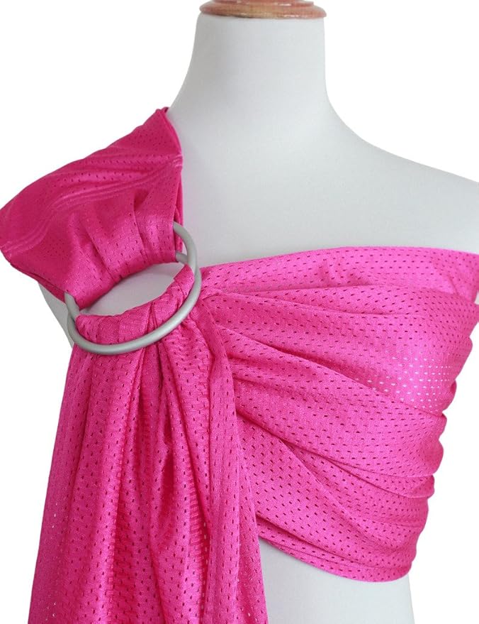 Baby Water Ring Sling Carrier | Lightweight Breathable Mesh Baby Wrap for Infant, Newborn, Kids and Toddlers | Perfect for Summer, Swimming, Pool, Beach | Great for Dad Too Rose