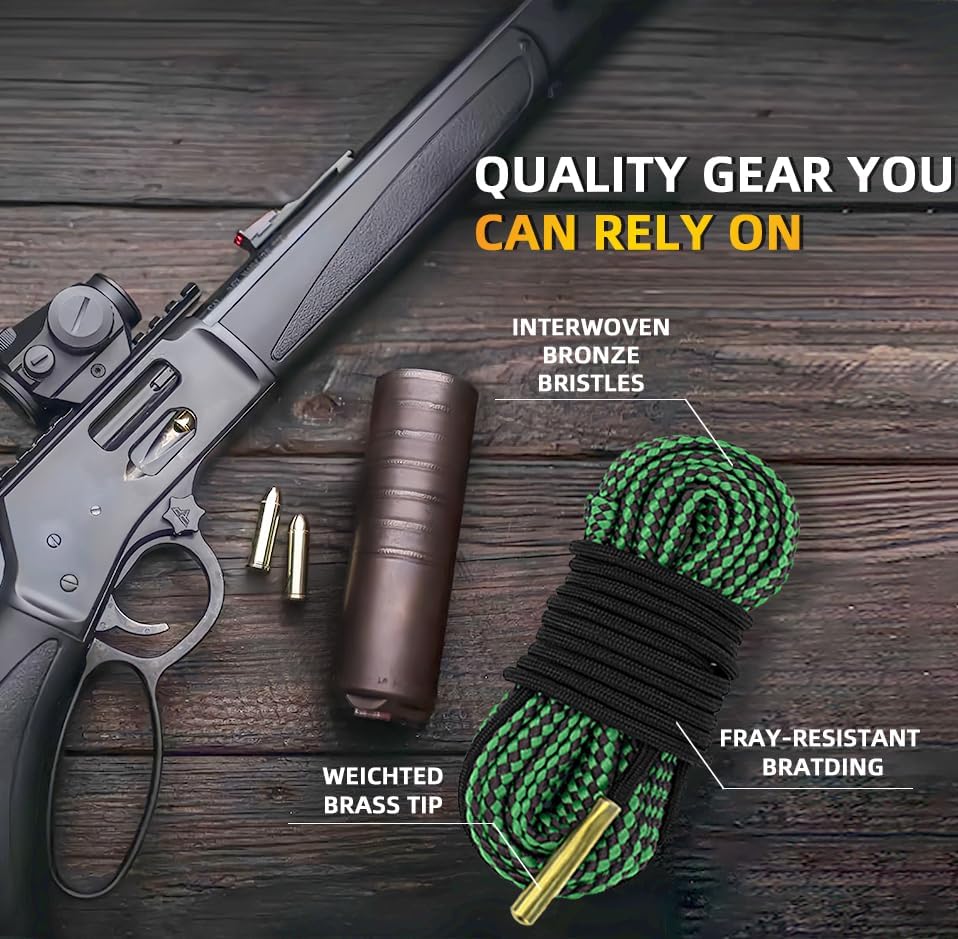 Skiennix Gun Cleaning Kit - Universal All Caliber Rifle & Handgun Cleaner with Brass Rods & Carrying Case