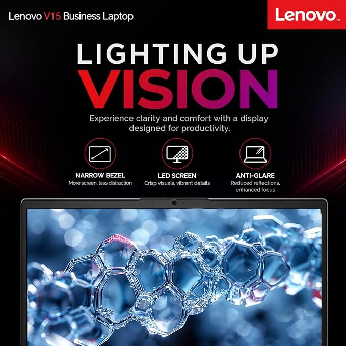 Lenovo 2026 Laptop, 15.6" FHD, 8GB DDR5, 512GB SSD, Copilot AI+Intel CPU | WiFi 6 & Bluetooth, Windows 11 Home, Office 365, Long Battery Life & Portable Design, Ideal for for Business & Students