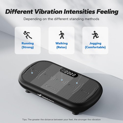 MERACH Vibration Plate Exercise Machine - 440 Lbs Capacity, Bluetooth & Silicone Pedal for Weight Loss & Lymphatic Drainage