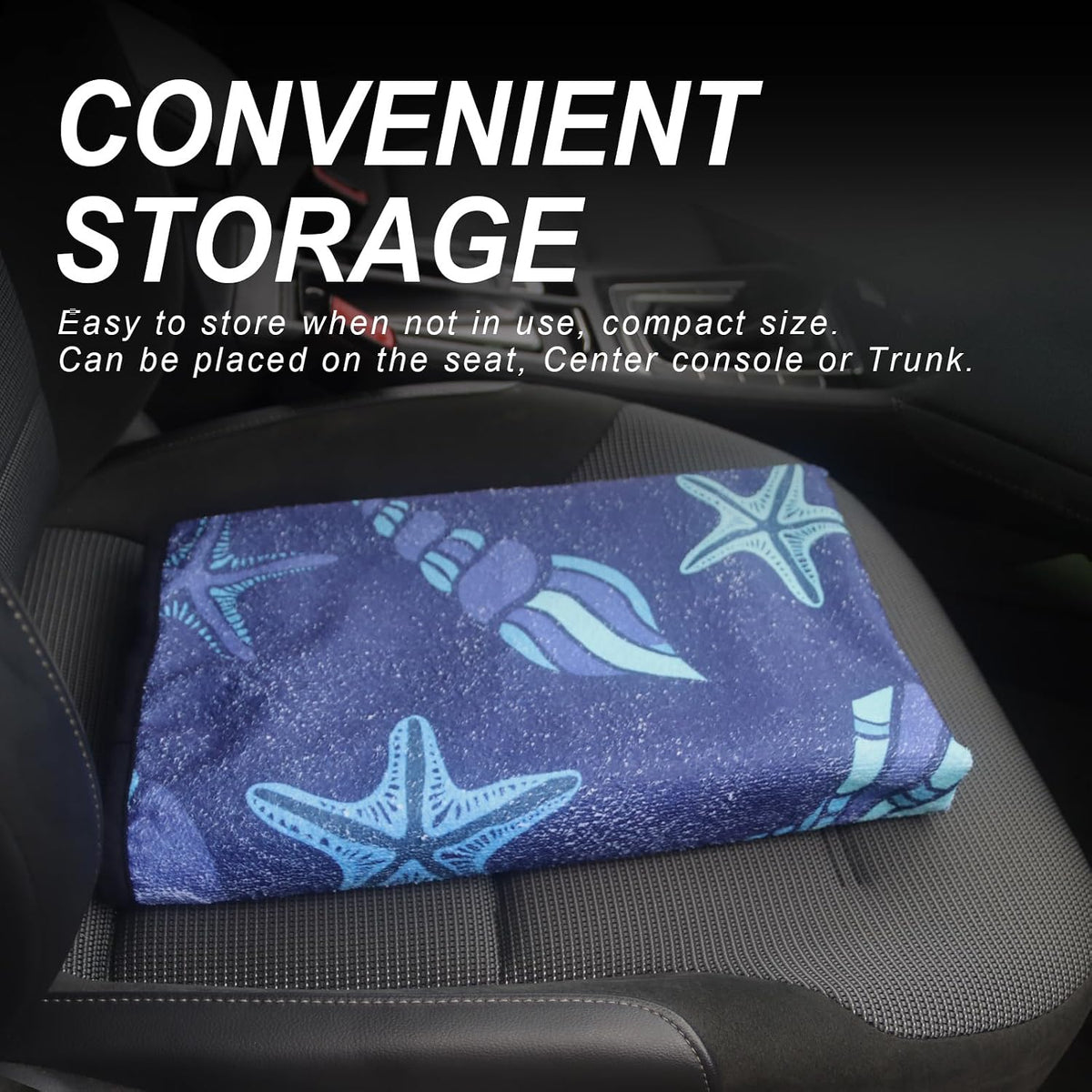 Sweat Towel Car Seat Cover Protector Front Seats for Gym Workout, Running, Swimming, Beach and Hiking, Waterproof Universal Seat Cover for Car, Trucks, Van & SUV (1, Seaworld, Front)