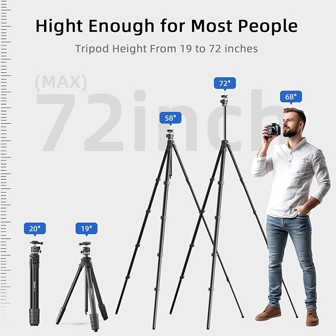 KINGJOY 72'' Aluminum Travel Tripod