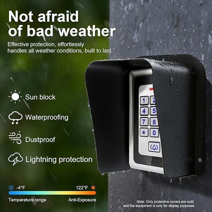 Doorbell Rain Cover Black Metal Cold Rolled Steel Shell Protector